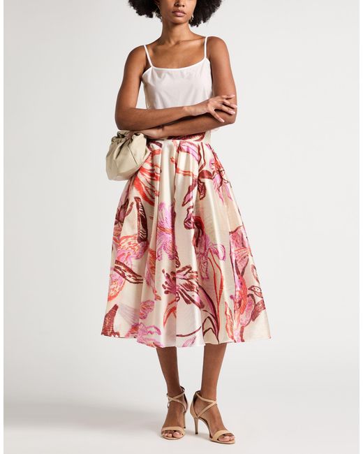 Stella Jean Red Midi Skirt Polyester