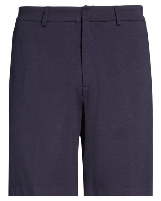 Alpha Studio Blue Midnight Shorts & Bermuda Shorts Viscose, Polyamide, Elastane for men