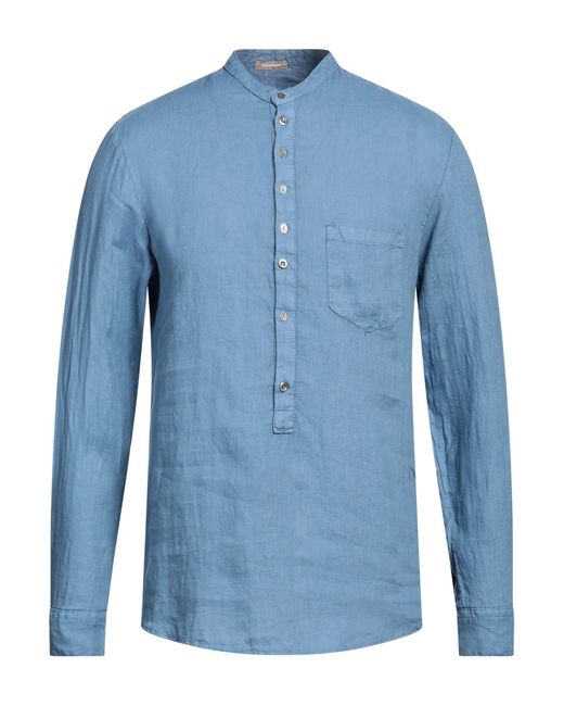 Imperial Blue Pastel Shirt Linen for men