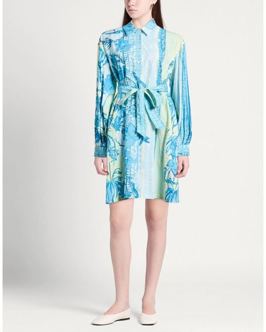 Emporio Sirenuse Blue Mini Dress Cotton