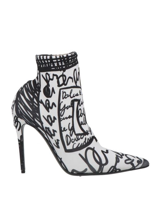 Dolce & Gabbana White Ankle Boots