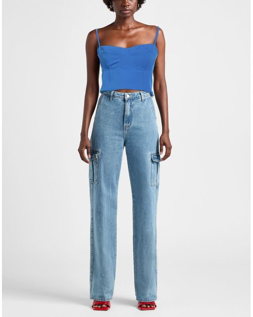 Haveone Blue Top Polyester, Elastane