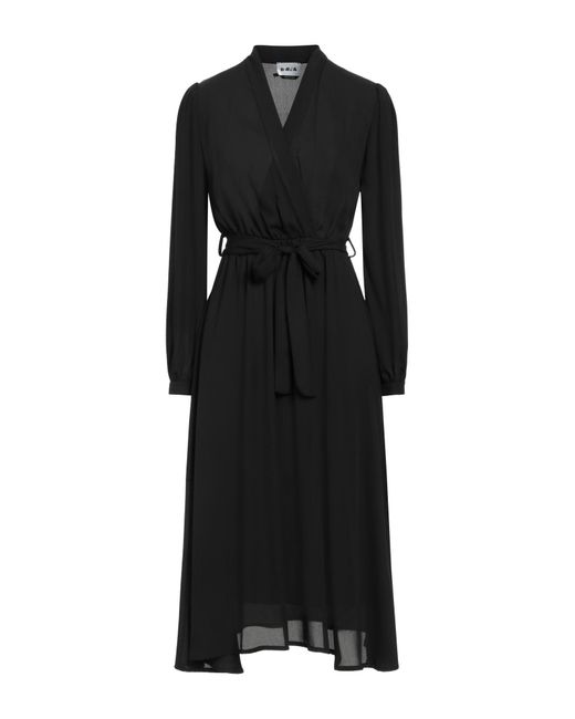 Berna Black Midi Dress Polyester