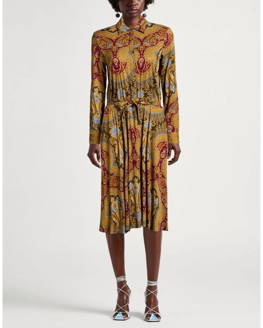Caliban Natural Midi Dress Viscose, Elastane