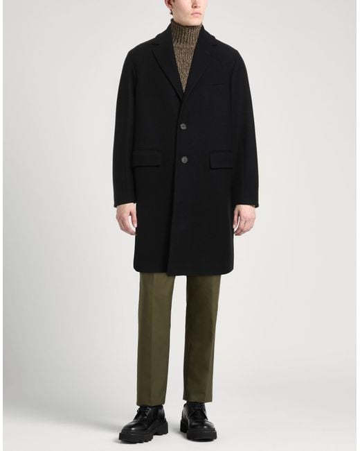Hevò Black Coat Virgin Wool, Polyamide for men