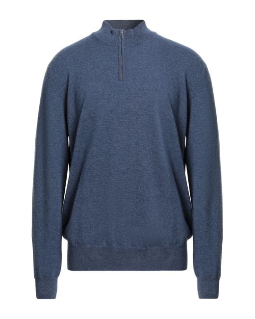 SUITE 191 Blue Slate Sweater Cashmere for men