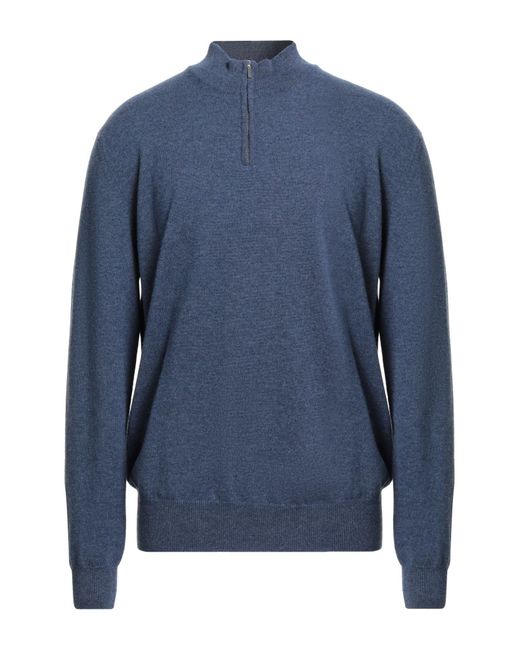 SUITE 191 Blue Slate Sweater Cashmere for men