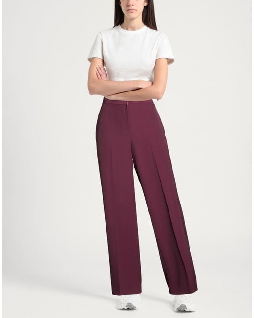 Kaos Purple Burgundy Pants Polyester, Elastane