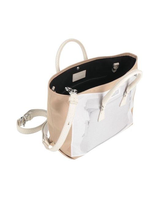 Maison Margiela White Khaki Handbag Polyester, Cotton, Cow Leather, Metal
