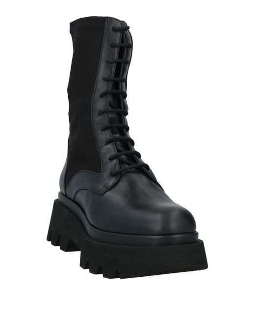 Paloma Barceló Black Ankle Boots Leather, Textile Fibers