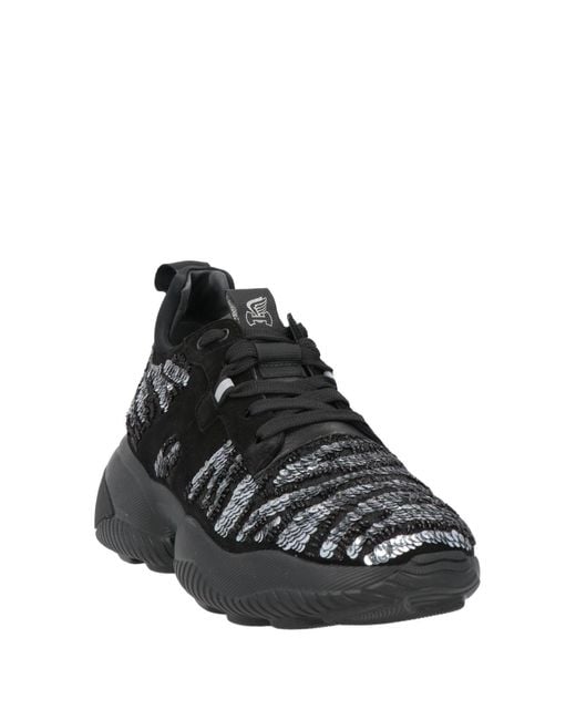 Hogan Black Sneakers Leather, Textile Fibers