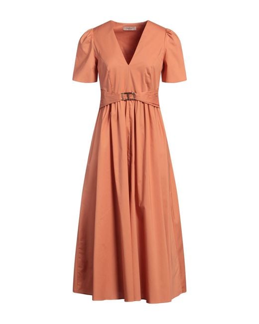 Twinset Orange Midi Dress