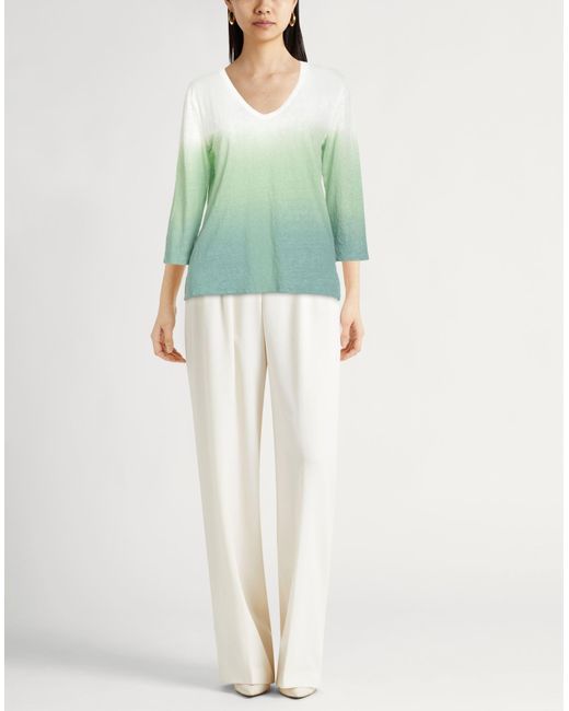Majestic Filatures Green T-Shirt Cotton, Linen