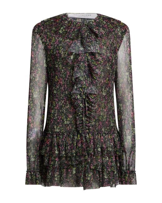 Philosophy Di Lorenzo Serafini Black Dark Mini Dress Polyester