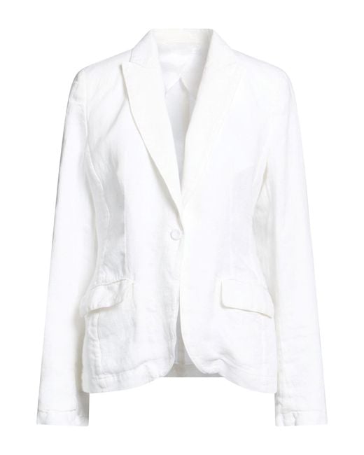 120% Lino White Blazer Linen