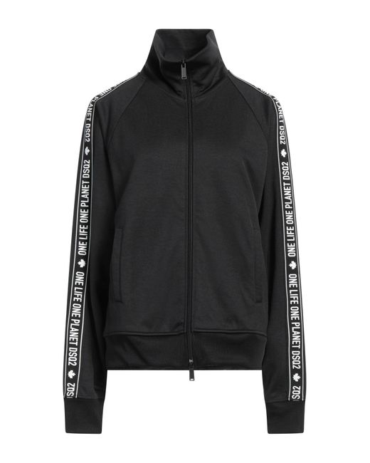 DSquared² Black Sweatshirt Polyester, Cotton