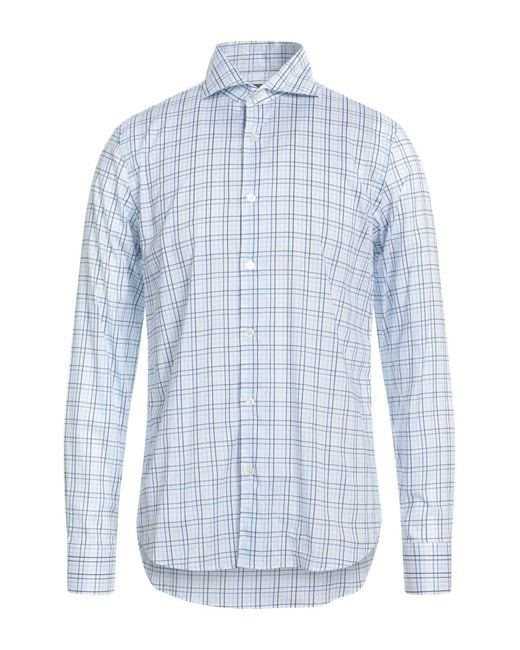 Fedeli Blue Shirt Cotton, Elastane for men