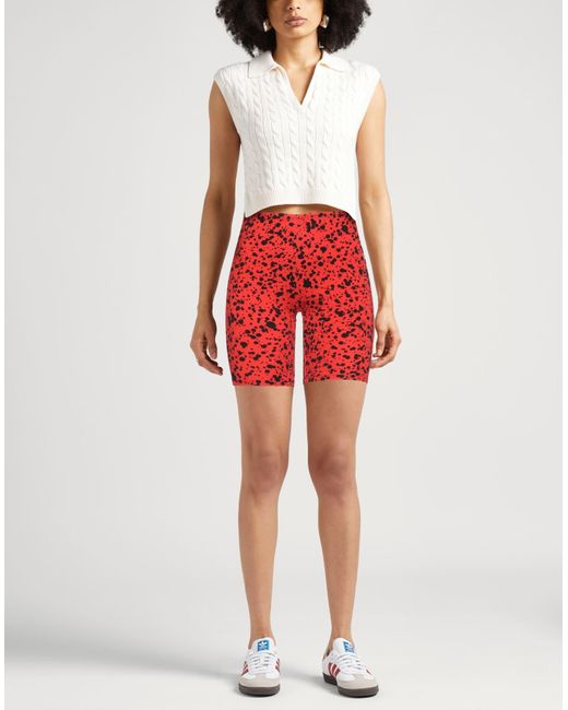 Rabanne Red Shorts & Bermuda Shorts Viscose, Elastane