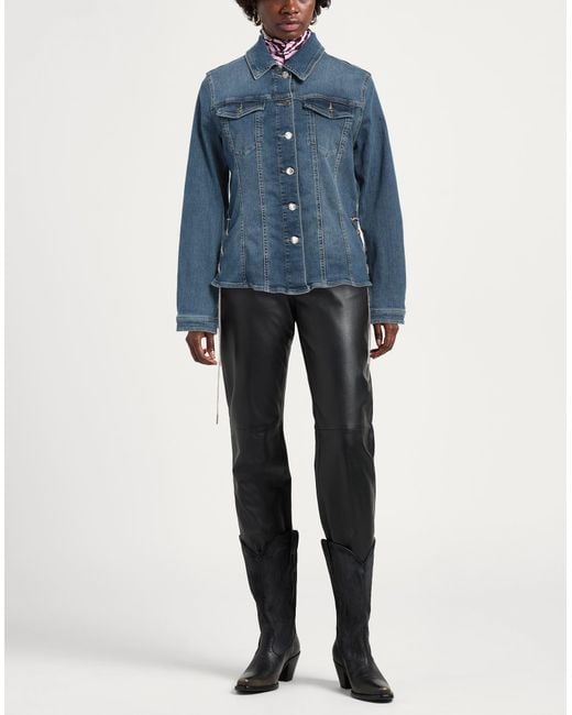 Liu Jo Blue Denim Outerwear Cotton, Elastane