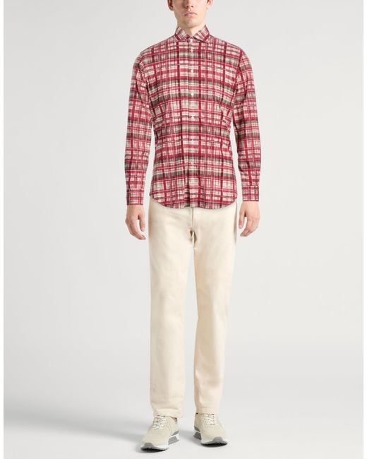 Boglioli Red Garnet Shirt Cotton for men