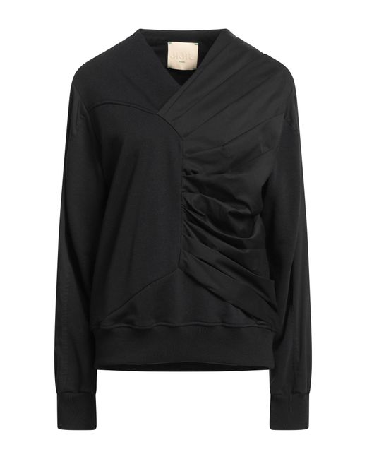 Jijil Black Sweatshirt Cotton, Polyester