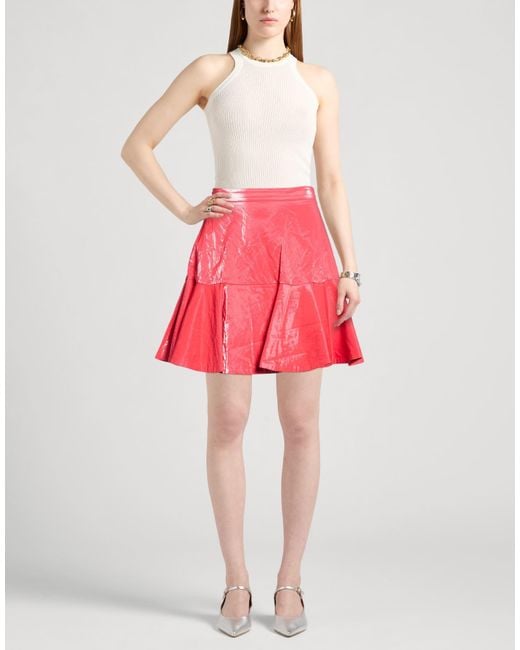 Elisabetta Franchi Red Mini Skirt Viscose, Polyester, Cotton, Metal, Polyurethane Resin