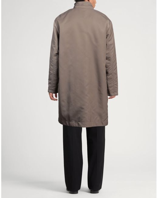 Emporio Armani Brown Khaki Coat Virgin Wool, Polyester for men