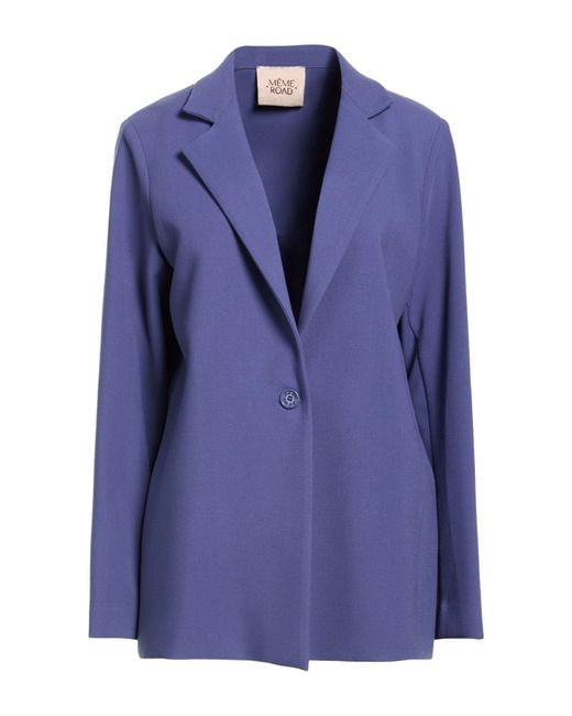MÊME ROAD Blue Blazer Polyester, Rayon, Elastane
