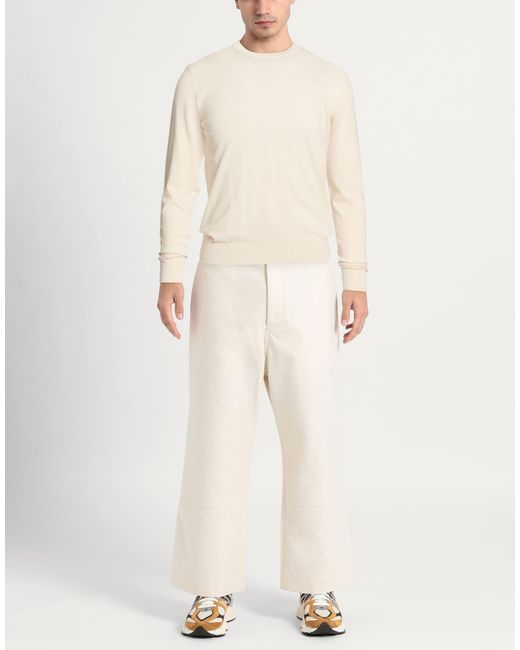 SUITE 191 White Cream Sweater Cotton for men