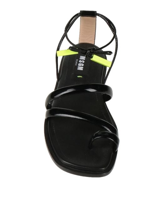 MSGM Black Thong Sandal