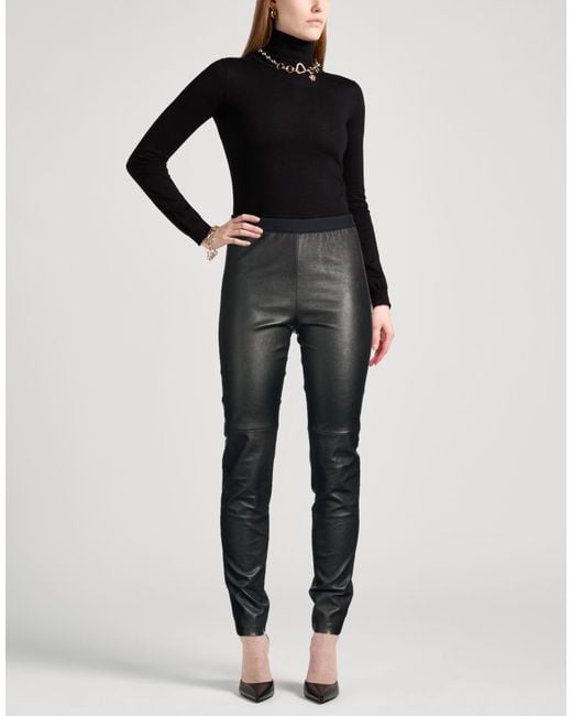 Liviana Conti Gray Pants Leather