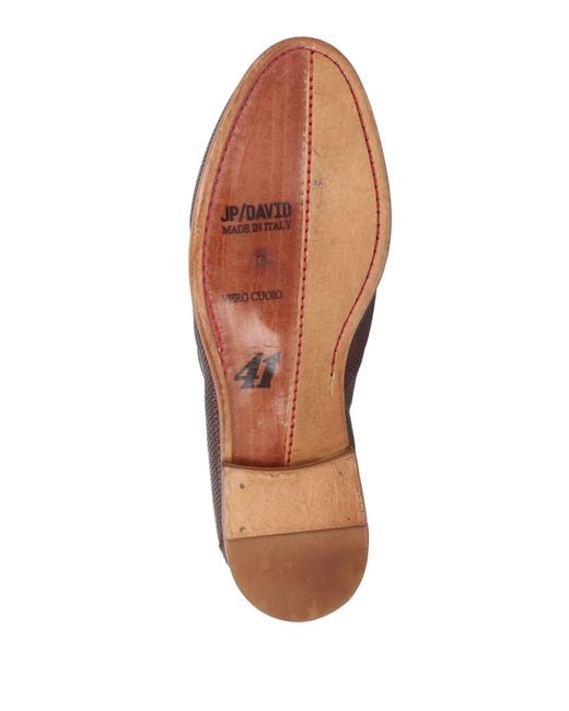 JP/DAVID Brown Dark Loafers Leather for men