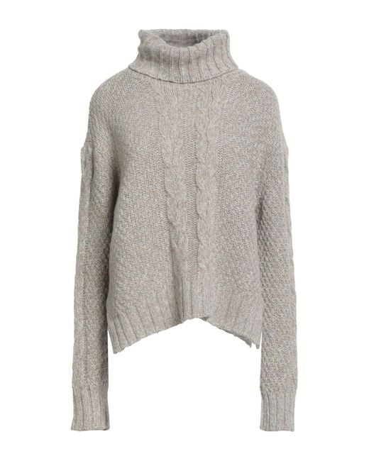 Aragona Gray Turtleneck Alpaca Wool, Merino Wool