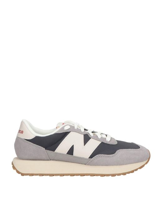 New Balance White 237 Sneakers Leather, Textile Fibers for men