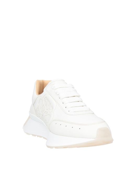 McQueen White Ivory Sneakers Soft Leather for men