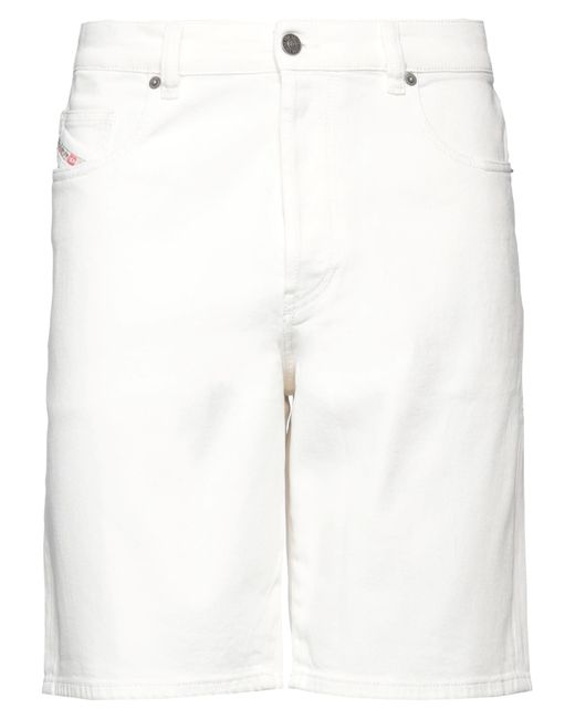DIESEL White Denim Shorts for men