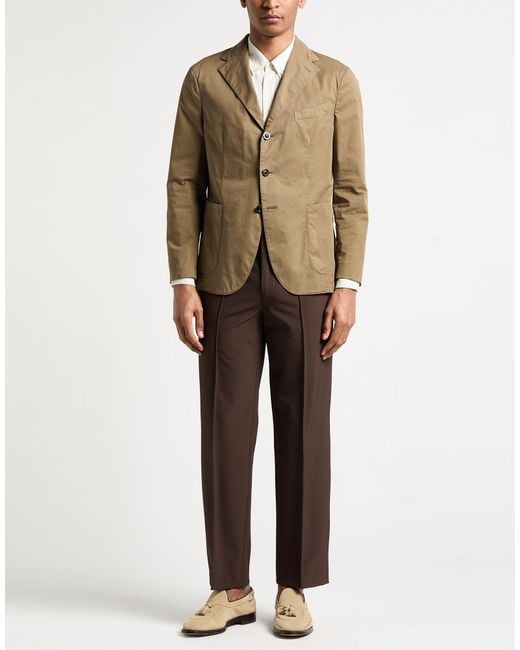 Boglioli Green Khaki Blazer Cotton, Elastane for men