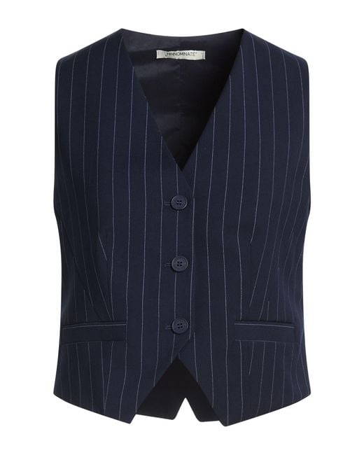 hinnominate Blue Tailored Vest Polyester, Viscose, Elastane