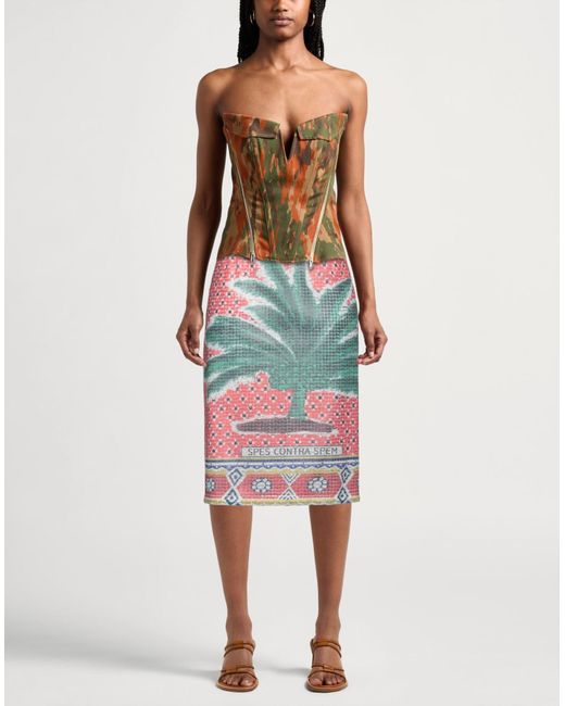 Stella Jean Red Midi-Rock