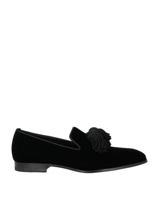 Jimmy Choo Black Loafers Textile Fibers