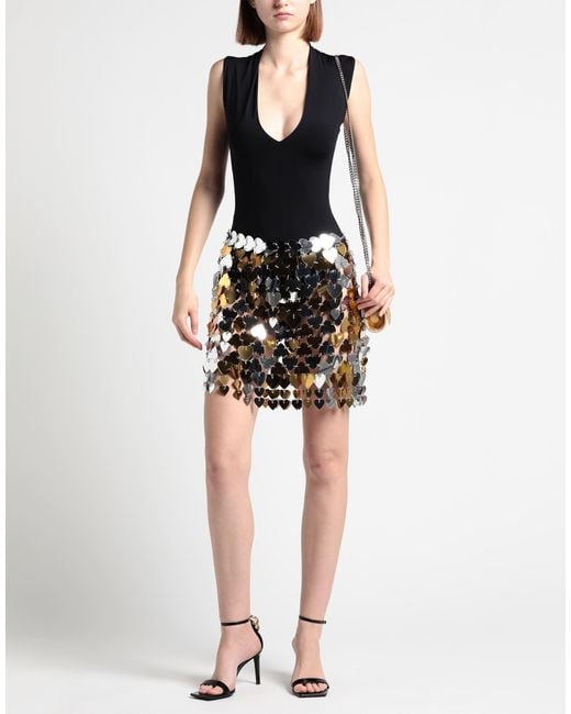 Rabanne Metallic Mini Skirt Plastic, Brass