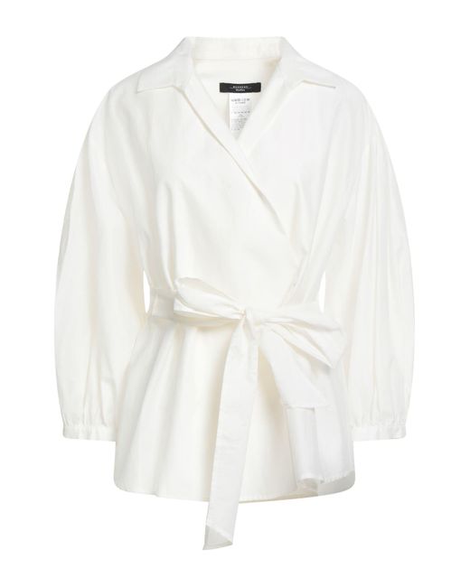 Weekend by Maxmara Top Cotton, Silk in White | Lyst