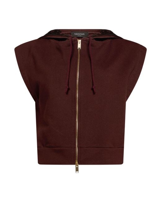 Fabiana Filippi Red Sweatshirt Cotton