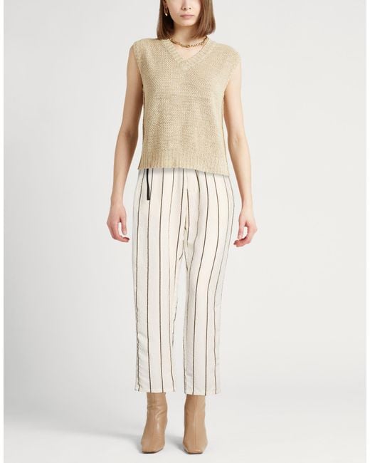 White Sand White Pants Viscose, Polyester, Cotton