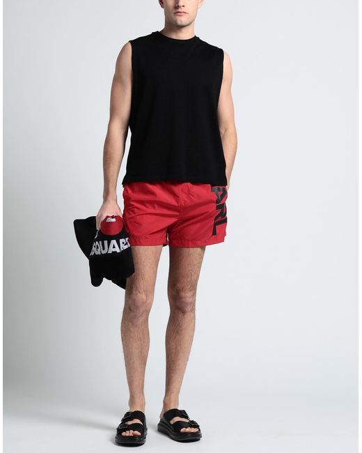 Karl Lagerfeld Red Swim Trunks for men