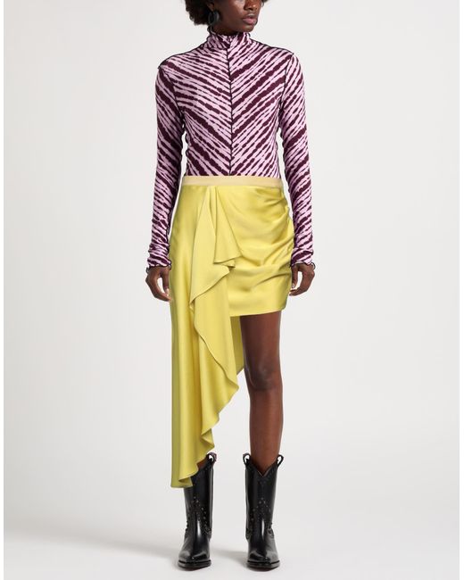 Elisabetta Franchi Yellow Midi Skirt Acetate, Viscose