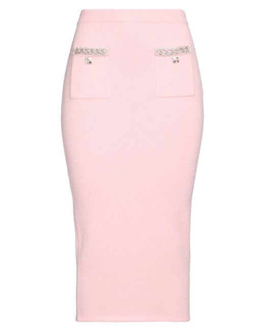 Self-Portrait Pink Midi Skirt