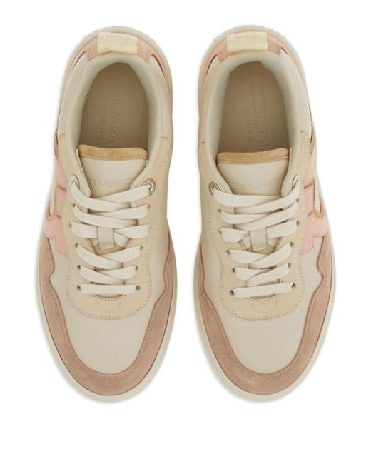 Ferragamo Pink Sneakers mit Gancini-Detail