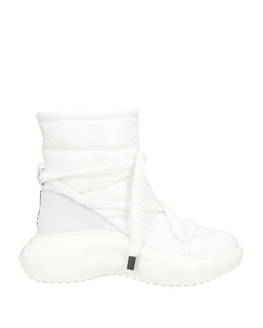 Vic Matié White Ankle Boots Textile Fibers, Leather