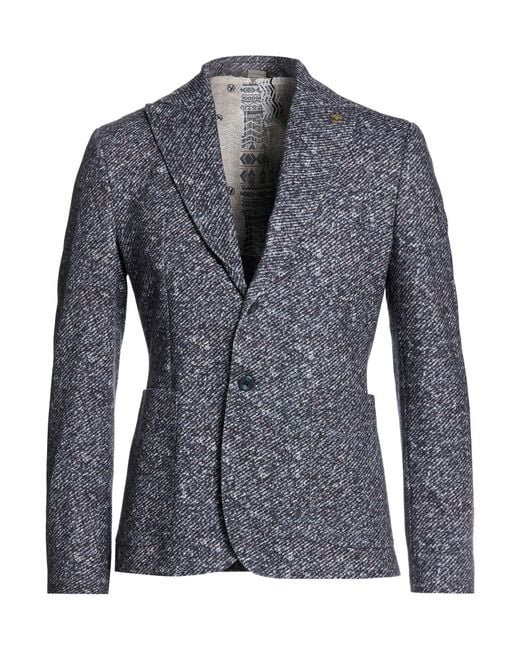 Havana & Co. Blue Blazer Polyester, Cotton, Elastane for men